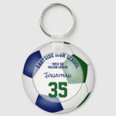 Blauw Groen Voetbalteam kinder Sportgeschenken Ond Sleutelhanger (Voorkant)