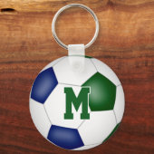 Blauw Groen Voetbalteam kinder Sportgeschenken Ond Sleutelhanger (Achterkant)