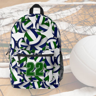Blauw Groen Volleybal Team Kleuren Sportuitrusting Bedrukte Rugzak