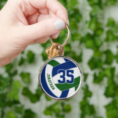 Blauw groen volleybalteam kleuren zijn aangepaste  sleutelhanger (Hand)