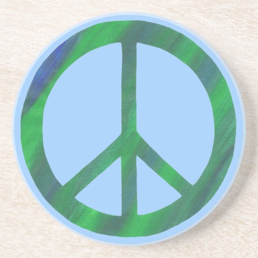 Blauw groen vredesteken, Onderzetters (Voorkant)