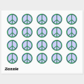Blauw Groen Vredesteken, Vrede stickers (Vel)