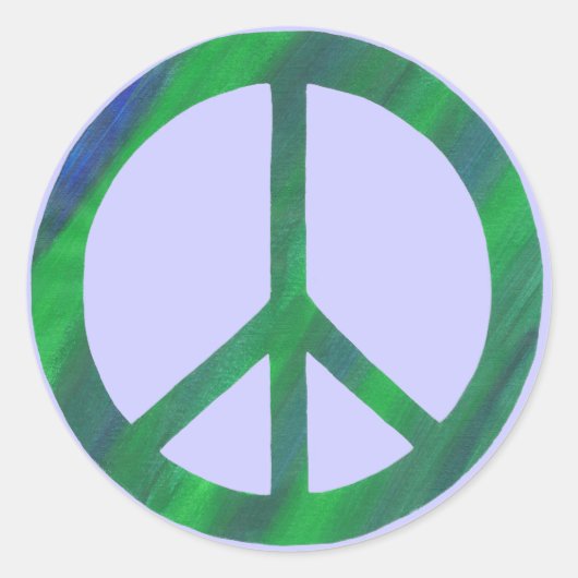 Blauw Groen Vredesteken, Vrede stickers (Voorkant)