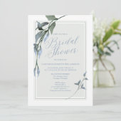 Blauw groen Vrijgezellenfeest Floral Kaart (Staand voorkant)