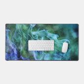 Blauw Groen Vuur Rook en Vlammen Kunstbureau Mat P (Keyboard & Muis)