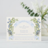 blauw groen wapenschild website QR CODE bruiloft R Kaart (Staand voorkant)