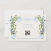 blauw groen wapenschild website QR CODE bruiloft R Kaart (Achterkant)