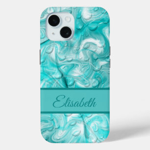 blauw, groen, water iPhone 15 case