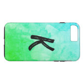 Blauw Groen / Water Kleur / Monogram Case-Mate iPhone Case (Achterkant (Horizontaal))