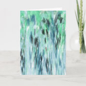 Blauw & Groen Waterverf Abstract - Blank Kaart (Voorkant)