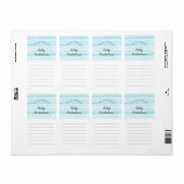 Blauw Groen Waterverf baby shower boekenplaten Etiket (Full Sheet)