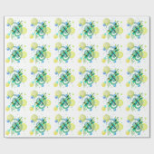 Blauw groen Waterverf Dragonfly-omslagpapier Cadeaupapier (Vlak)