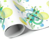 Blauw groen Waterverf Dragonfly-omslagpapier Cadeaupapier (Rol Hoek)