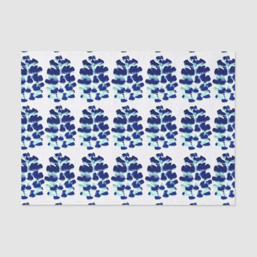 Blauw groen Waterverf Lupin Flower Tissue Paper Tissuepapier (Voorkant)