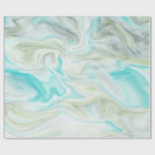 Blauw & Groen Waterverf Marmer Cadeaupapier (Vlak)