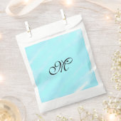Blauw groen waterverf monogram letter pastel toevo bedankzakje (Geknipt)