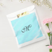 Blauw groen waterverf monogram letter pastel toevo bedankzakje (Gezegeld)