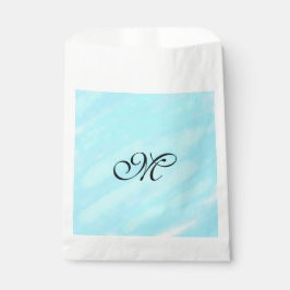 Blauw groen waterverf monogram letter pastel toevo bedankzakje