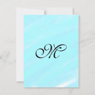 Blauw groen waterverf monogram letter pastel toevo briefkaart