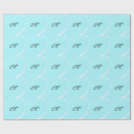 Blauw groen waterverf monogram letter pastel toevo cadeaupapier
