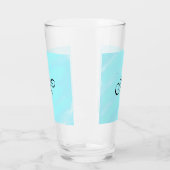 Blauw groen waterverf monogram letter pastel toevo glas (Links)