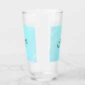 Blauw groen waterverf monogram letter pastel toevo glas (Rechts)