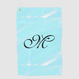 Blauw groen waterverf monogram letter pastel toevo golfhanddoek