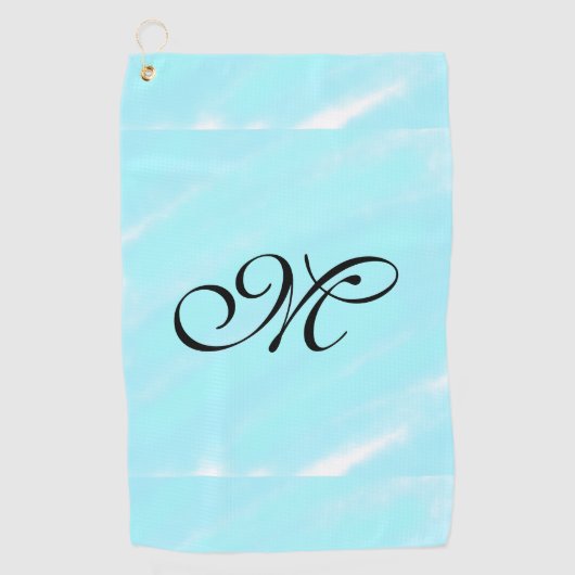 Blauw groen waterverf monogram letter pastel toevo golfhanddoek (Voorkant)