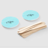 Blauw groen waterverf monogram letter pastel toevo handwaaier (Niet-gemonteerd)