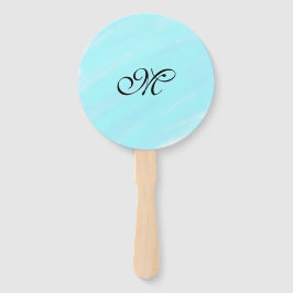 Blauw groen waterverf monogram letter pastel toevo handwaaier