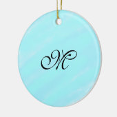 Blauw groen waterverf monogram letter pastel toevo keramisch ornament (Links)