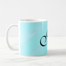 Blauw groen waterverf monogram letter pastel toevo