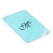 Blauw groen waterverf monogram letter pastel toevo magneet (Rechterzijde)
