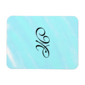 Blauw groen waterverf monogram letter pastel toevo magneet (Horizontaal)