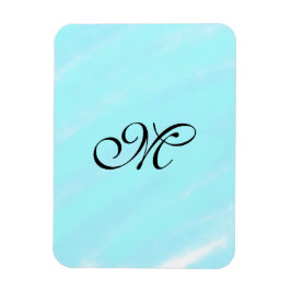 Blauw groen waterverf monogram letter pastel toevo magneet
