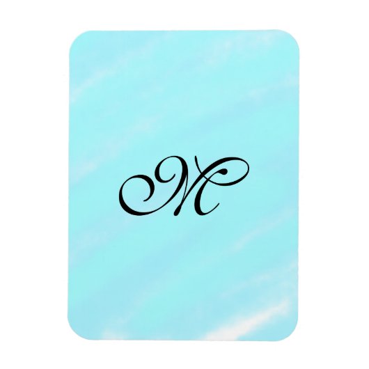 Blauw groen waterverf monogram letter pastel toevo magneet (Verticaal)