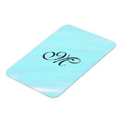 Blauw groen waterverf monogram letter pastel toevo magneet (Linkerzijde)