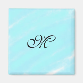 Blauw groen waterverf monogram letter pastel toevo magneet
