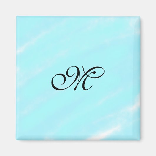 Blauw groen waterverf monogram letter pastel toevo magneet (Voorkant)