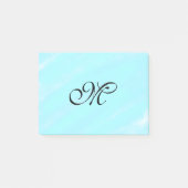 Blauw groen waterverf monogram letter pastel toevo post-it® notes (Voorkant)