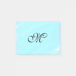 Blauw groen waterverf monogram letter pastel toevo post-it® notes