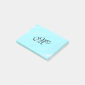 Blauw groen waterverf monogram letter pastel toevo post-it® notes (Schuin)