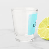 Blauw groen waterverf monogram letter pastel toevo shot glas (Links)