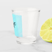 Blauw groen waterverf monogram letter pastel toevo shot glas (Rechts)