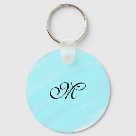 Blauw groen waterverf monogram letter pastel toevo sleutelhanger