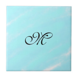Blauw groen waterverf monogram letter pastel toevo tegeltje