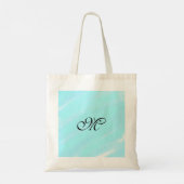 Blauw groen waterverf monogram letter pastel toevo tote bag (Achterkant)