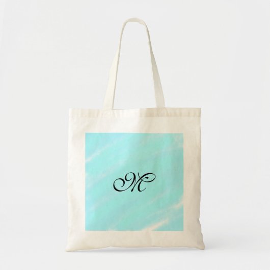Blauw groen waterverf monogram letter pastel toevo tote bag (Voorkant)