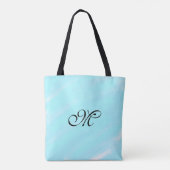 Blauw groen waterverf monogram letter pastel toevo tote bag (Achterkant)