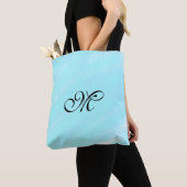 Blauw groen waterverf monogram letter pastel toevo tote bag (Dichtbij)